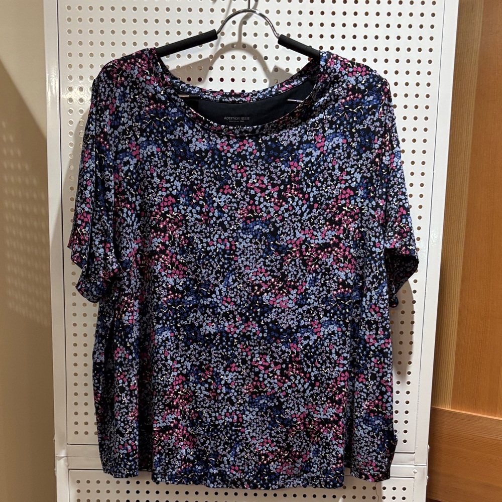 Addition Elle Multicolor Short Sleeve Top